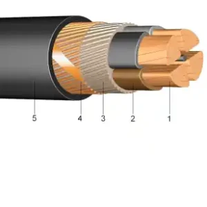 NYCWY 3X35SM/16 mm2 PVC szigetelésű réz földkábel, réz árnyékolással Gyors szállítás