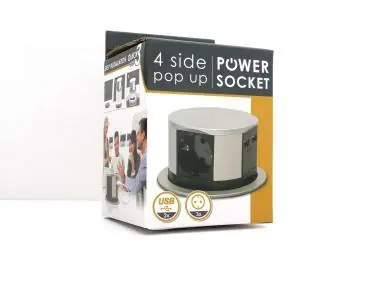 GTV Asztalba süllyeszthető elosztó IP20 4X(2P+F) ALU ÁTM: 100MM 1,5M kábellel Legnépszerűbb