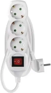 EMOS Elosztó hosszabbító 3 aljzat 1,5M kapcsolós 3X1,5 fehér 3680W 16A IP20 Legkelendőbb