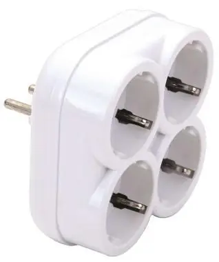 FÖLDELT 4-ES HÁLOZATI ELOSZTÓ teljesítmény:3500W 250V 16A Fehér Árcsökkenés