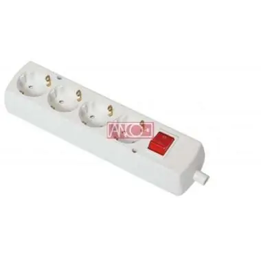 VEZETÉK NÉLKÜLI SZERELHETŐ ELOSZTÓ KAPCSOLÓVAL 4-ES 16A 250V FEHÉR Ingyenes szállítás
