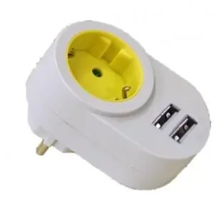 Vedd meg most USB töltös földelt dugalj, fehér 230V/AC FAMATEL