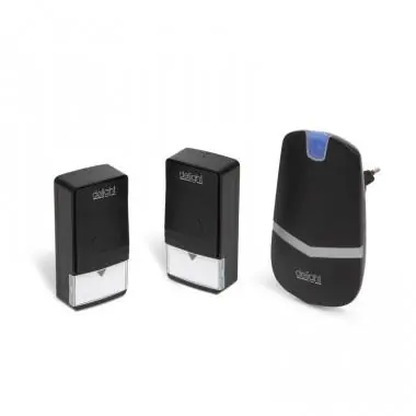 Szuper akció Delight 55343 fekete digitális elem- és vezeték nélküli csengő (2adó+1vevő)