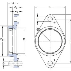Csapágyház ovál peremes, TORRING FYTB 503 M (FL203) 2 furatos Kedvezmény